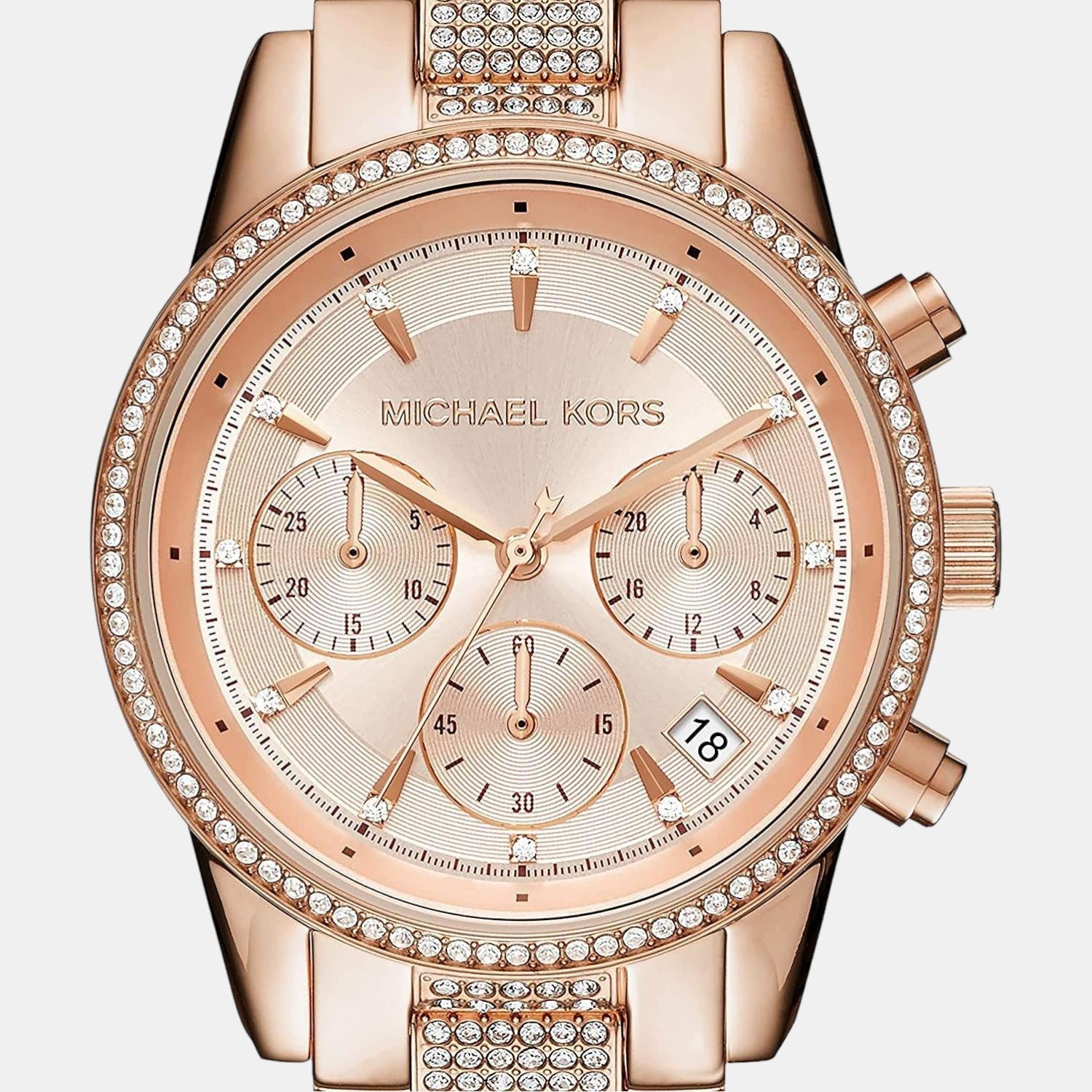 Michael Kors Female Rose Gold Quartz Stainless Steel Chronograph