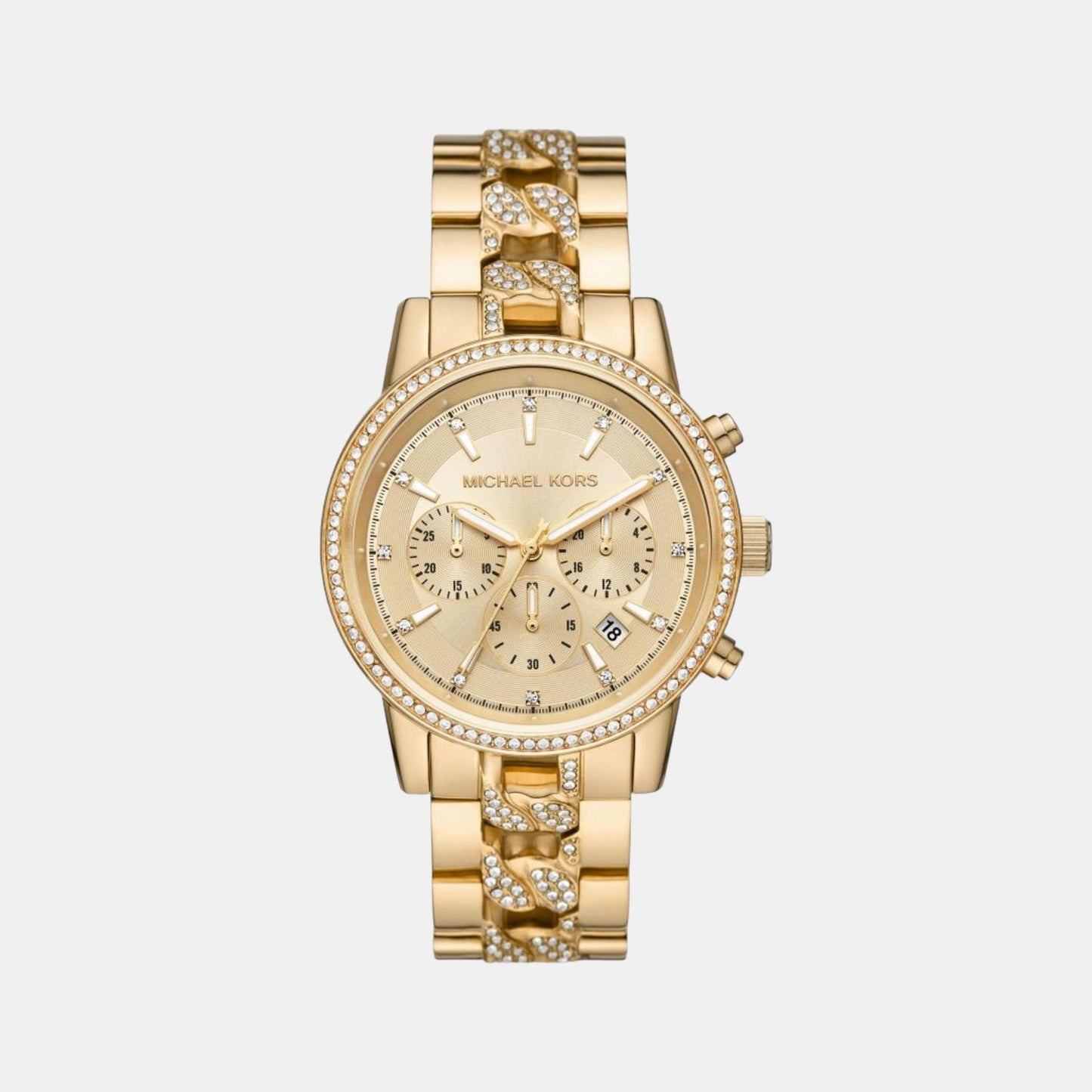 Female Gold Stainless Steel Chronograph Watch MK6937