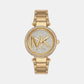 Female Gold Analog Stainless Steel Watch MK7283