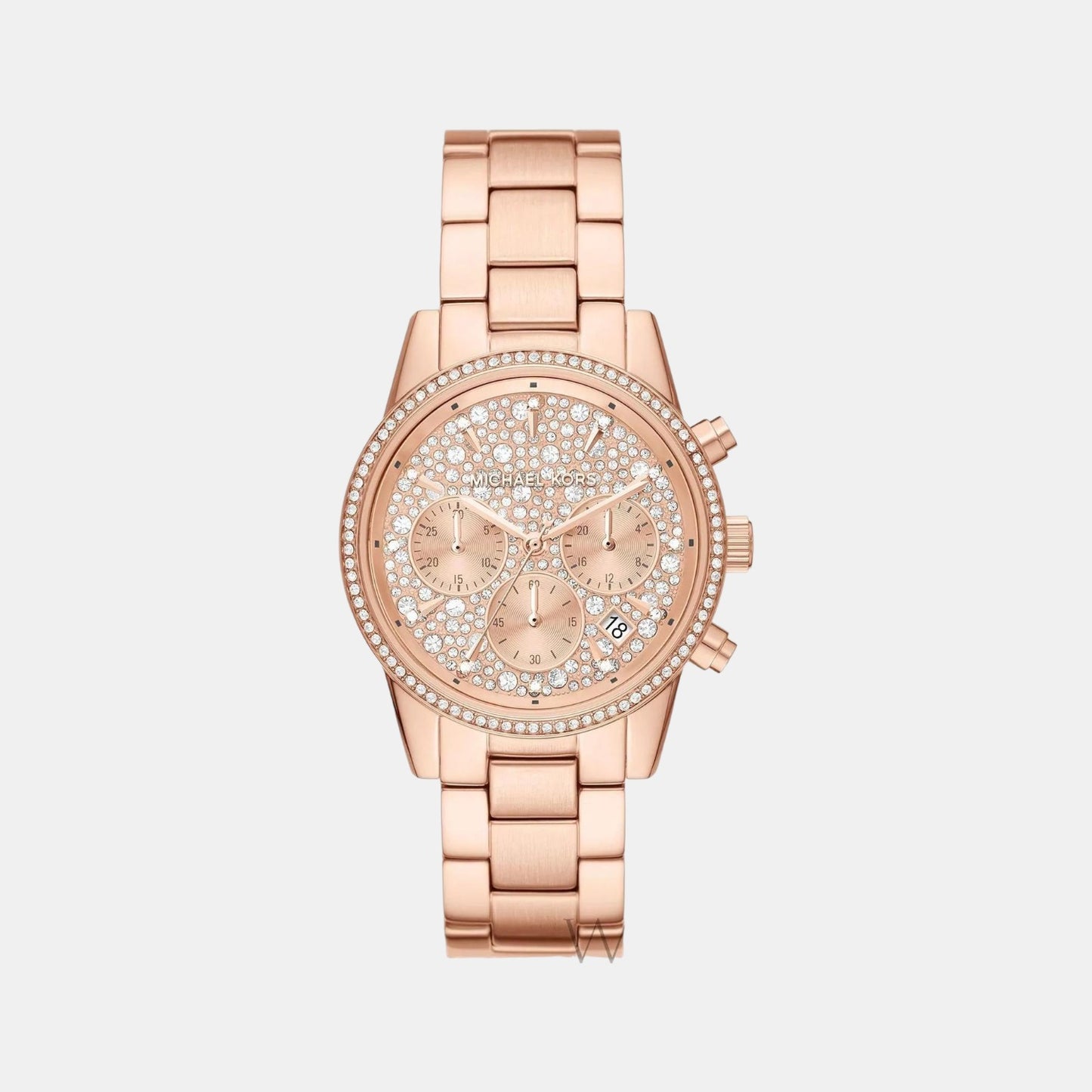 Female Rose Gold Stainless Steel Chronograph Watch MK7302