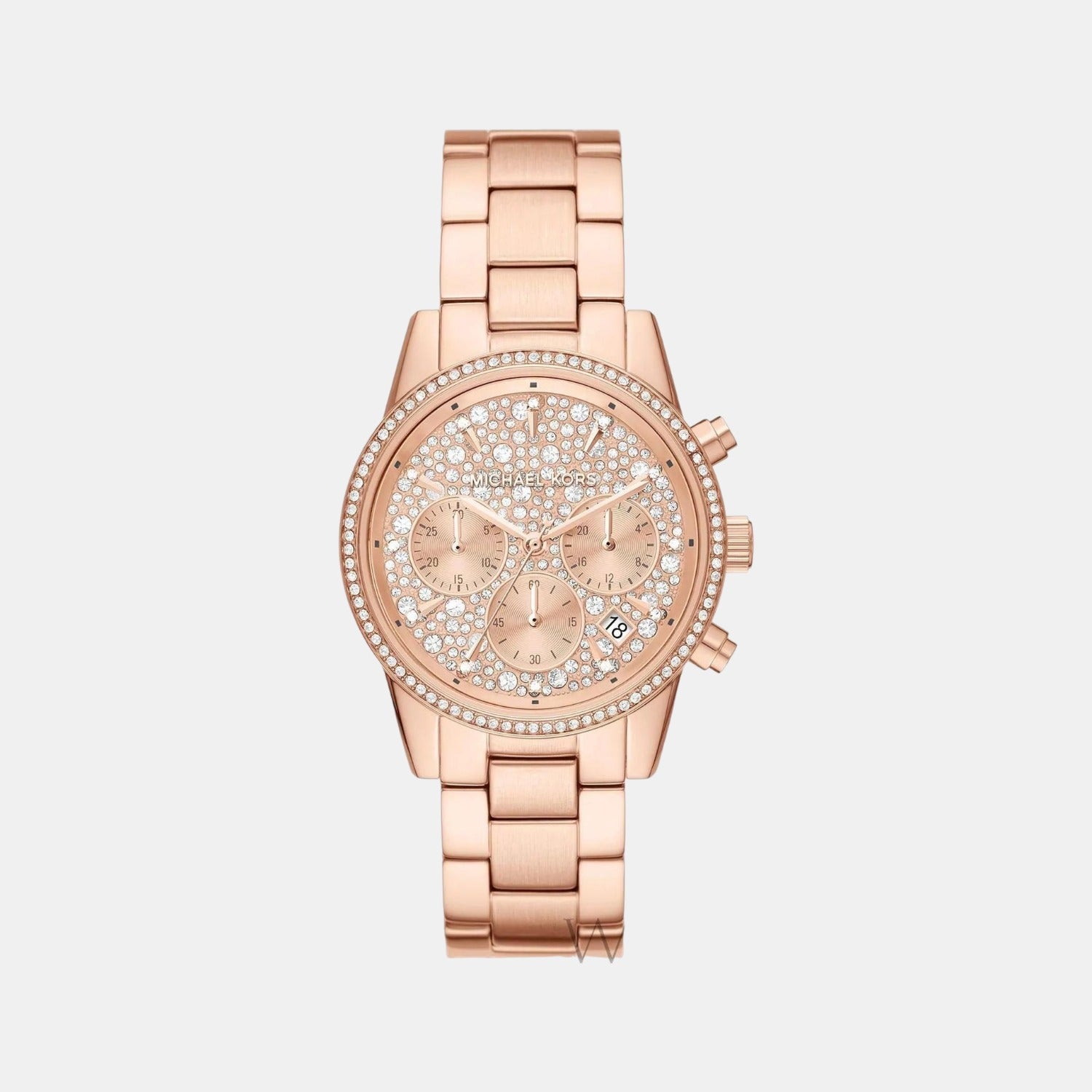 Female Rose Gold Stainless Steel Chronograph Watch MK7302