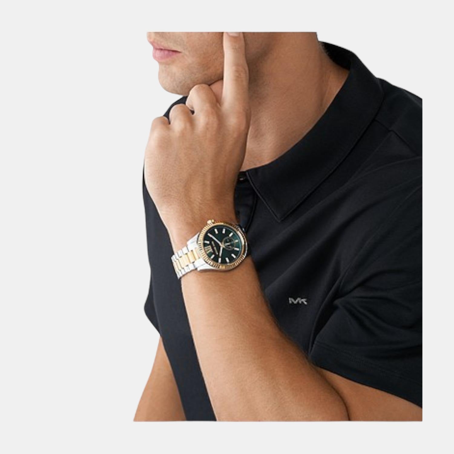 Oversized Hutton Silvertone Watch  Michael Kors