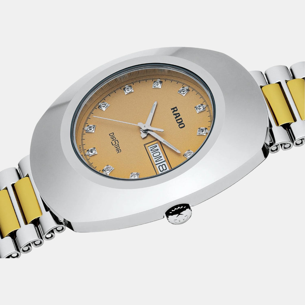 Oval Shape Rado Rado Diastar Men Yellow Stainless Steel Watch R12391633 – Just In Time ...