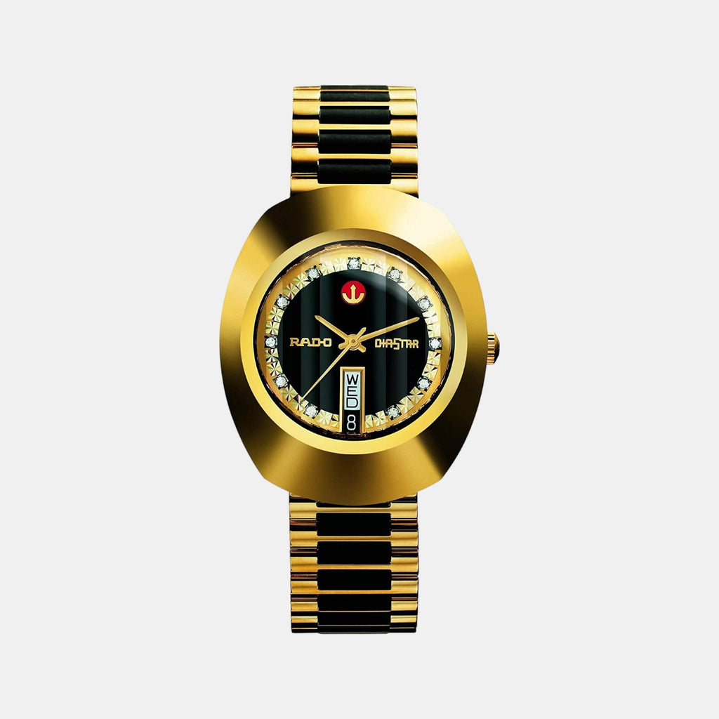 Oval Shape Rado Rado Diastar Men Black Stainless Steel Watch R12413584 – Just In Time ...