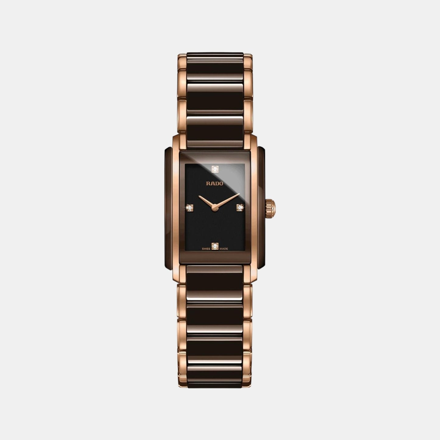 Rado Integral Diamonds Women Quartz Brown Dial Analog Stainless