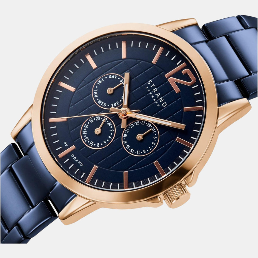 Strand Men Round Blue watch