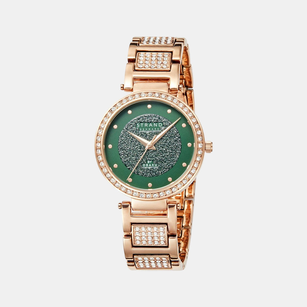 Strand Round Green Analog watch