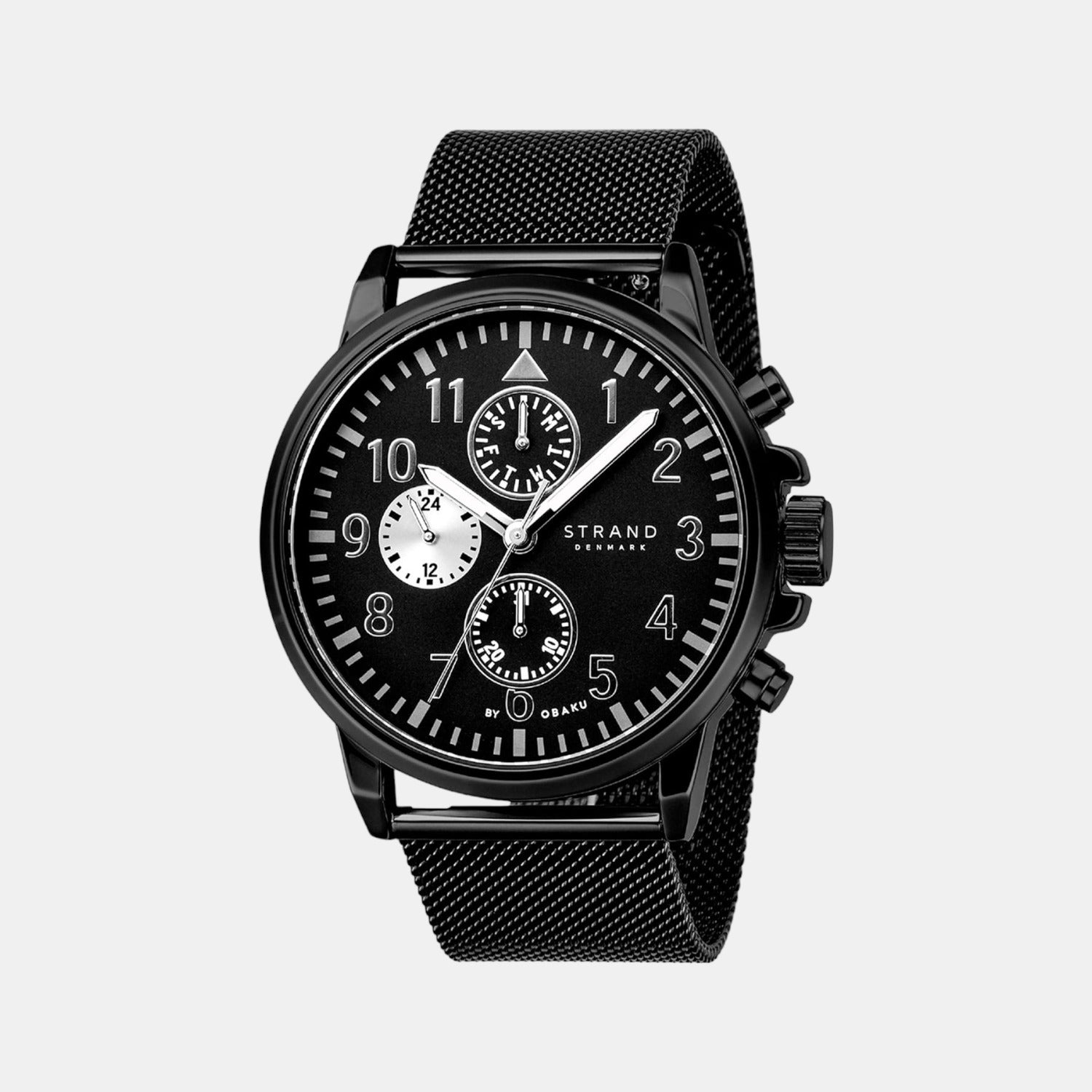 Strand Round Black Chronograph watch