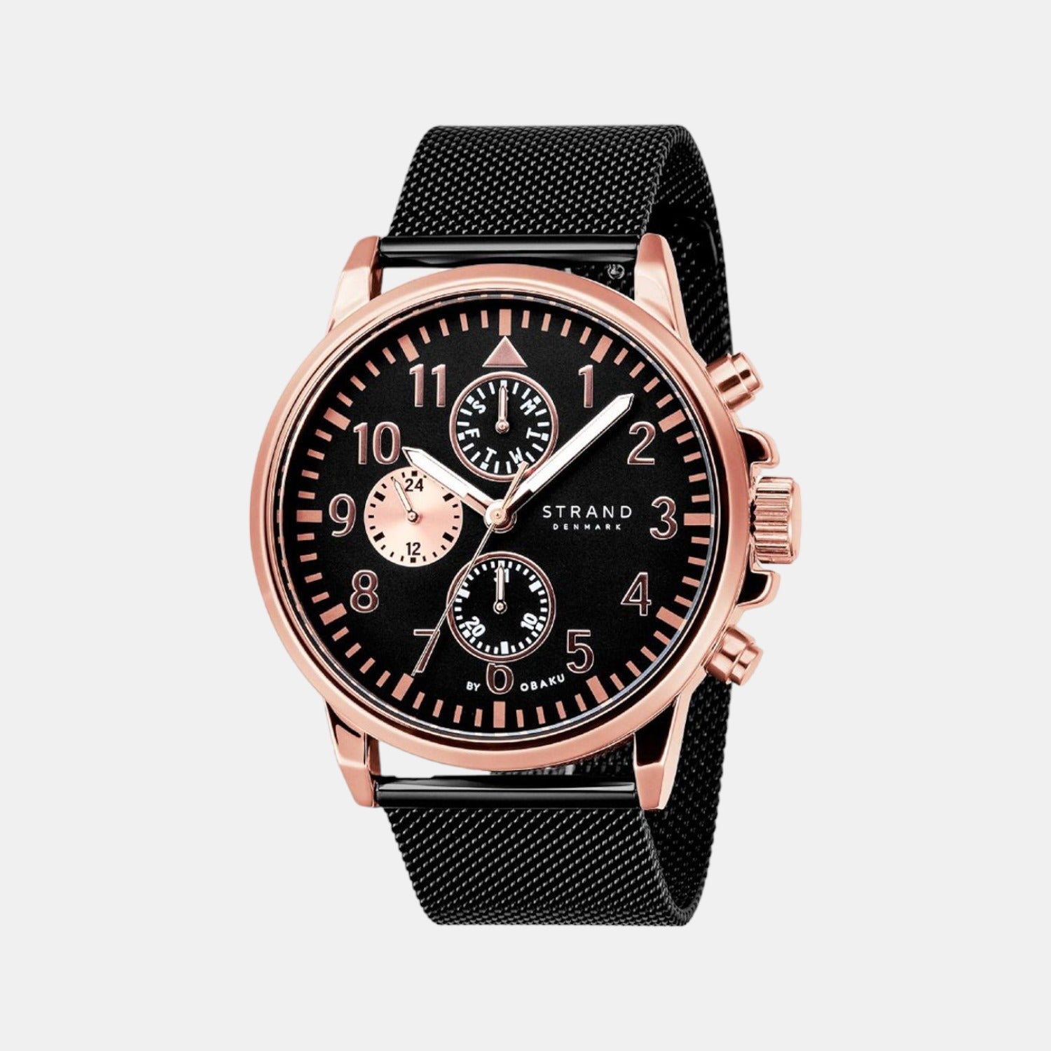 Strand Round Black Chronograph watch