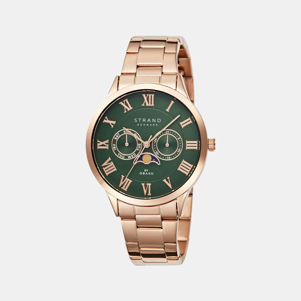 Strand Round Green Analog watch