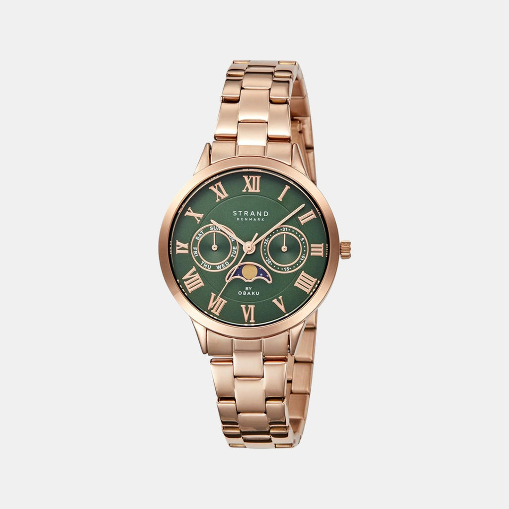 Strand Round Green Analog watch