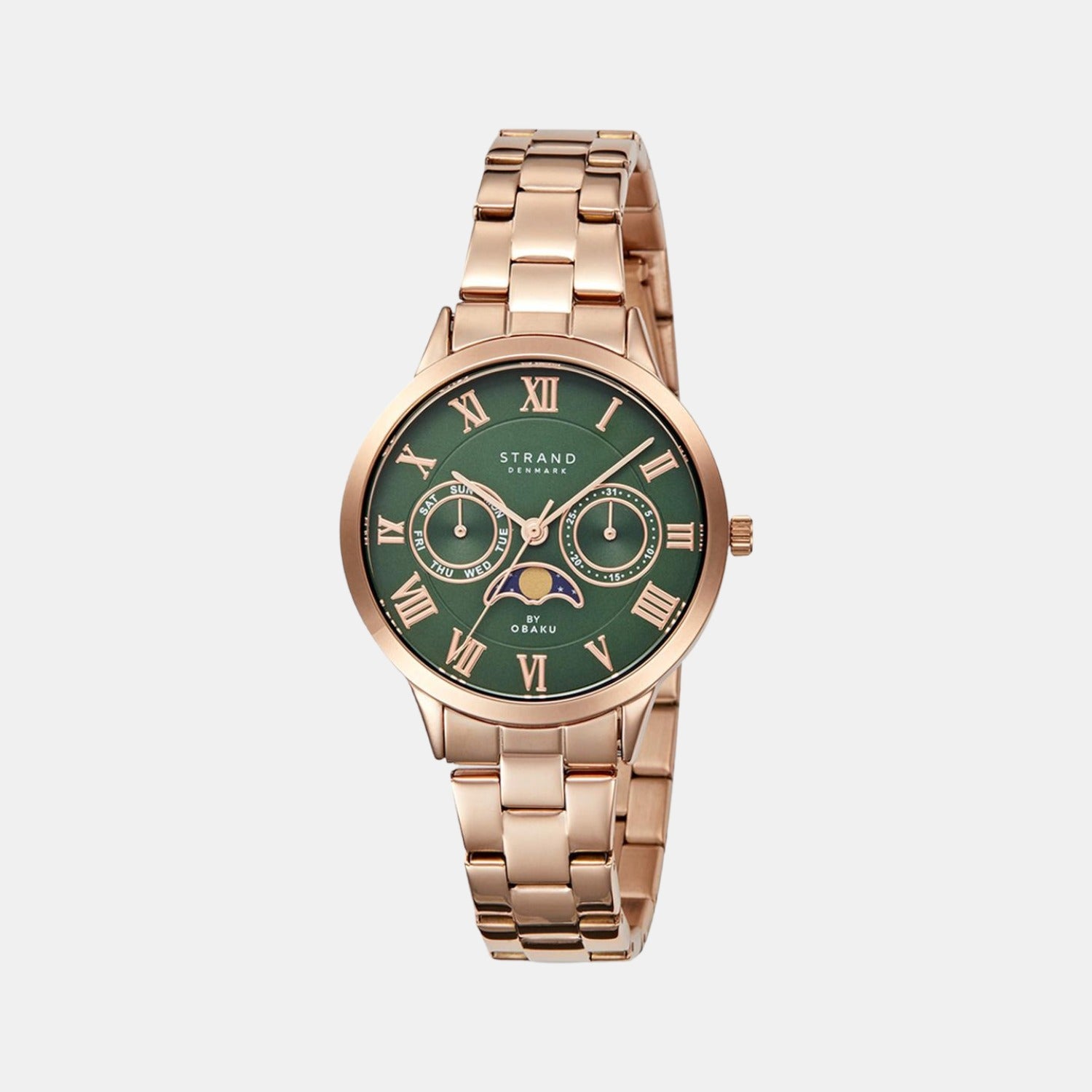 Strand Round Green Analog watch