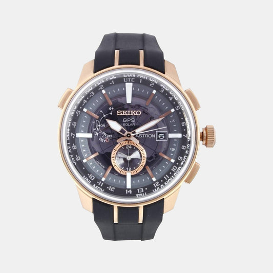 Male Black Chronograph Silicon Watch SAS032J1