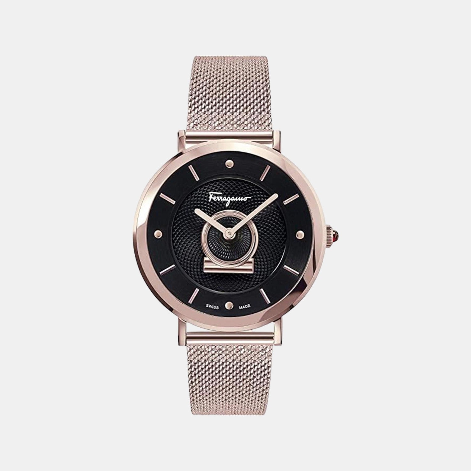 Ferragamo Round Black Analog watch