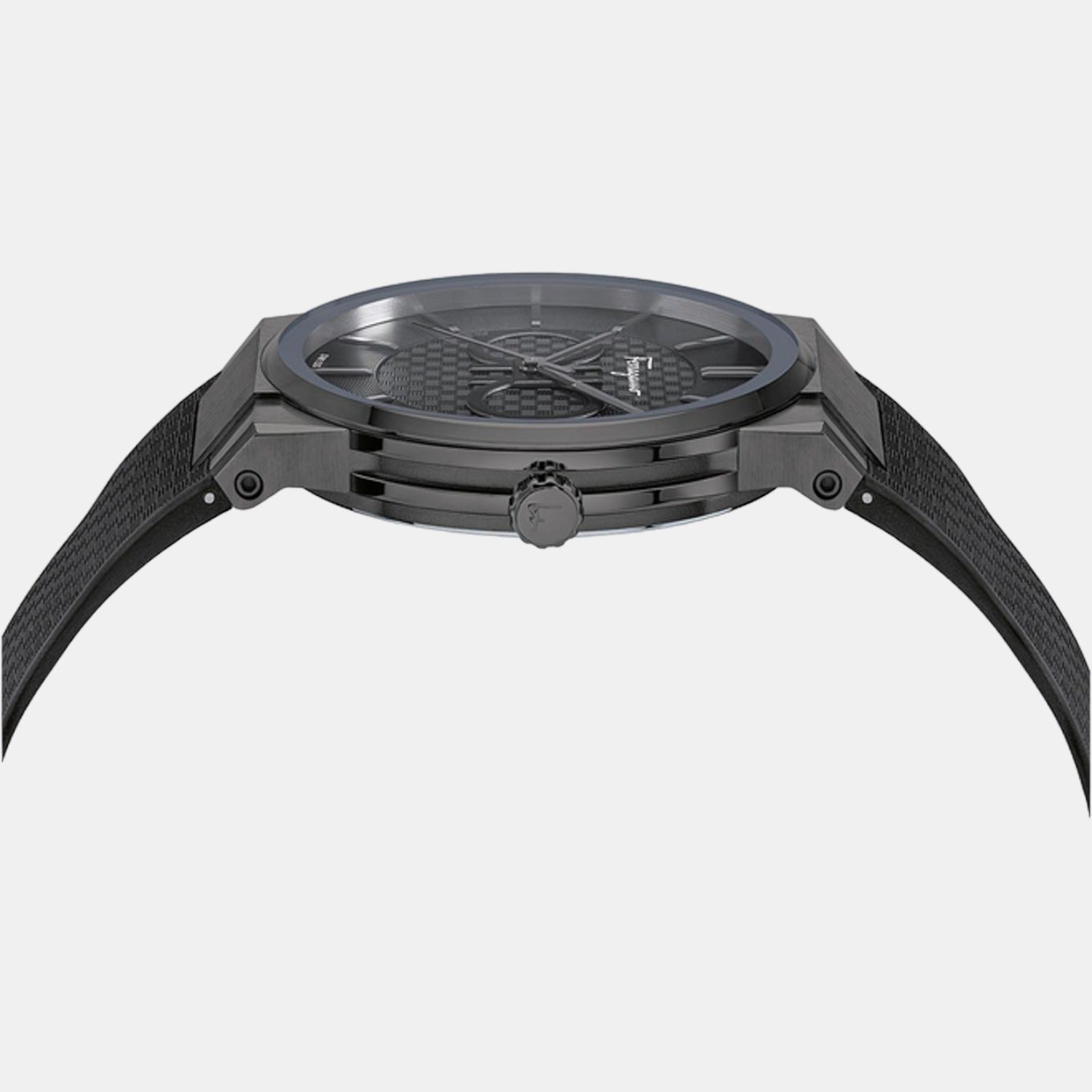 Ferragamo Men Round Black watch