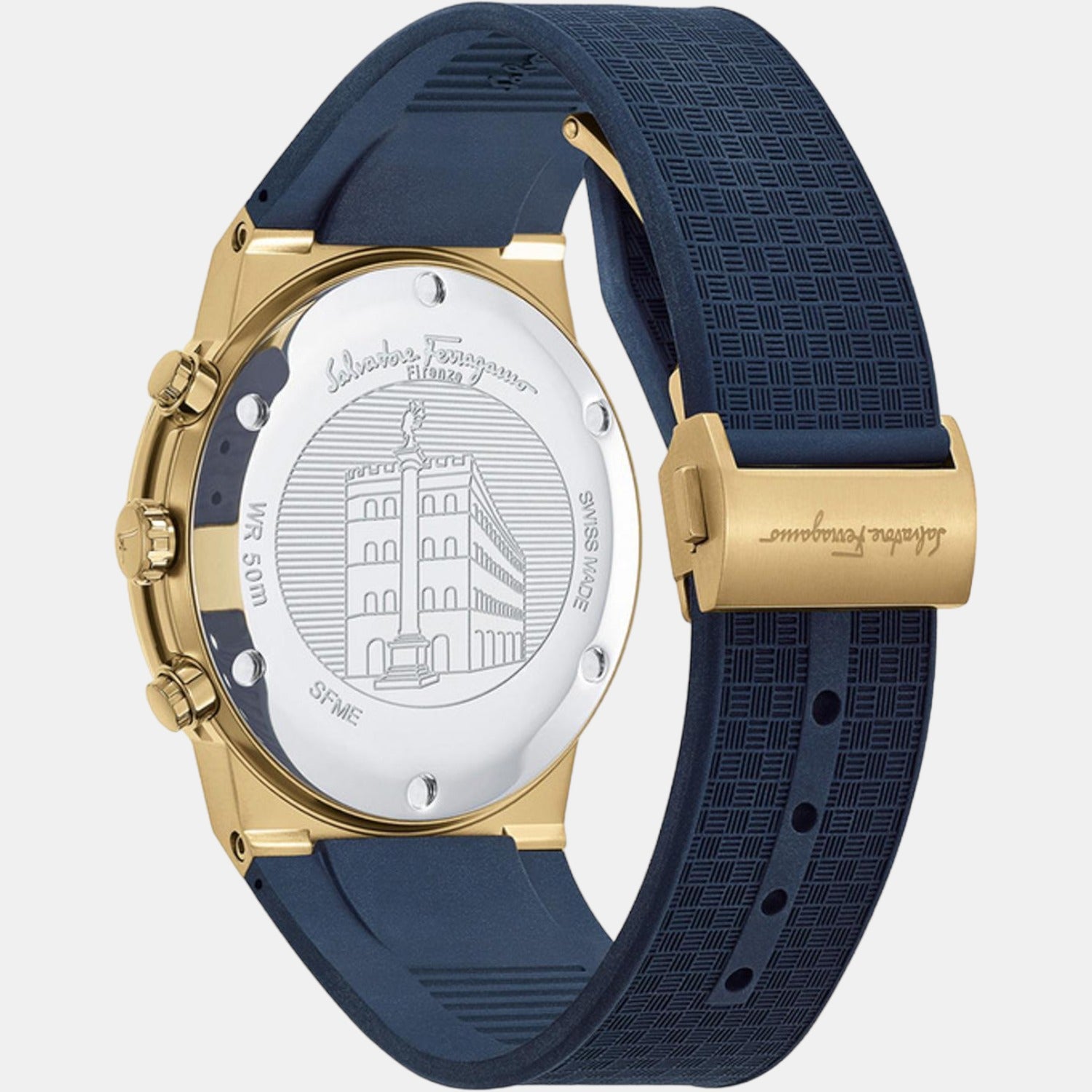 Ferragamo Men Round Blue watch