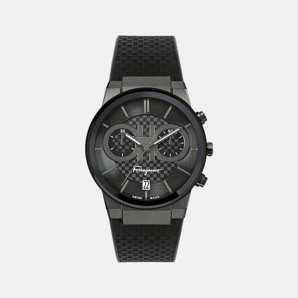 Ferragamo Round Black Chronograph watch