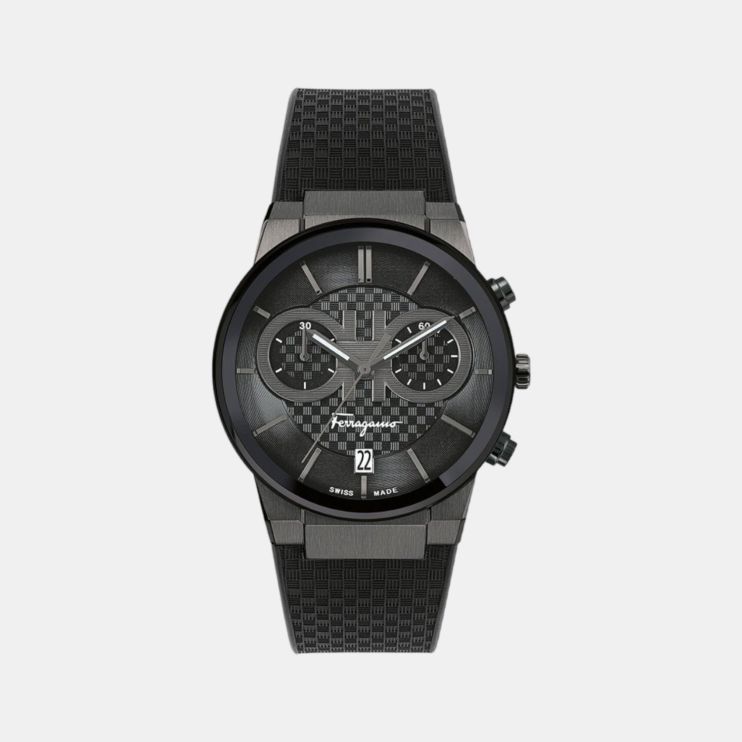 Ferragamo Round Black Chronograph watch