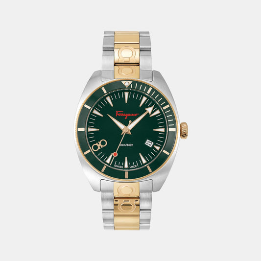Male Green Analog Stainless Steel Watch SFMG00621