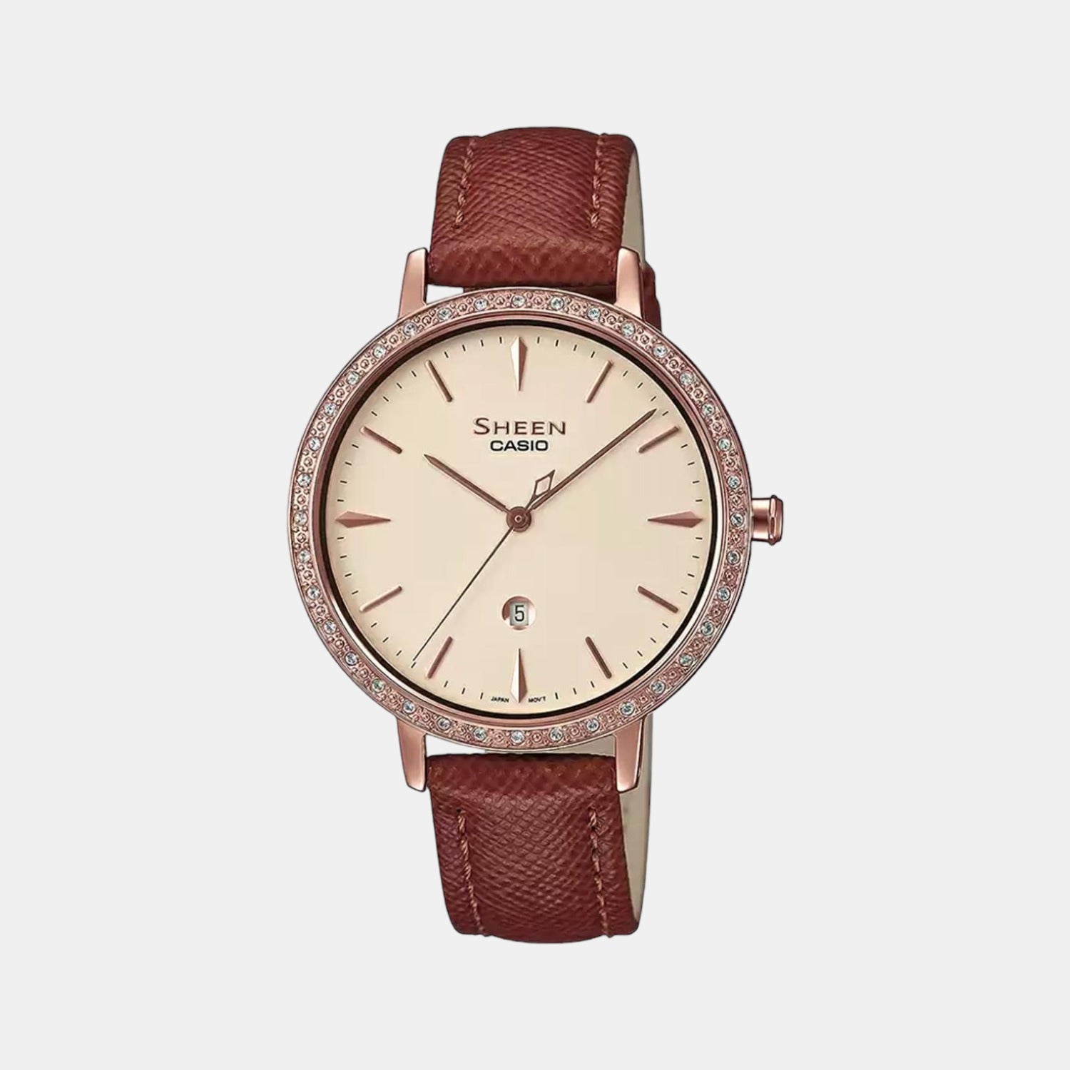 Casio gold 2024 leather watch