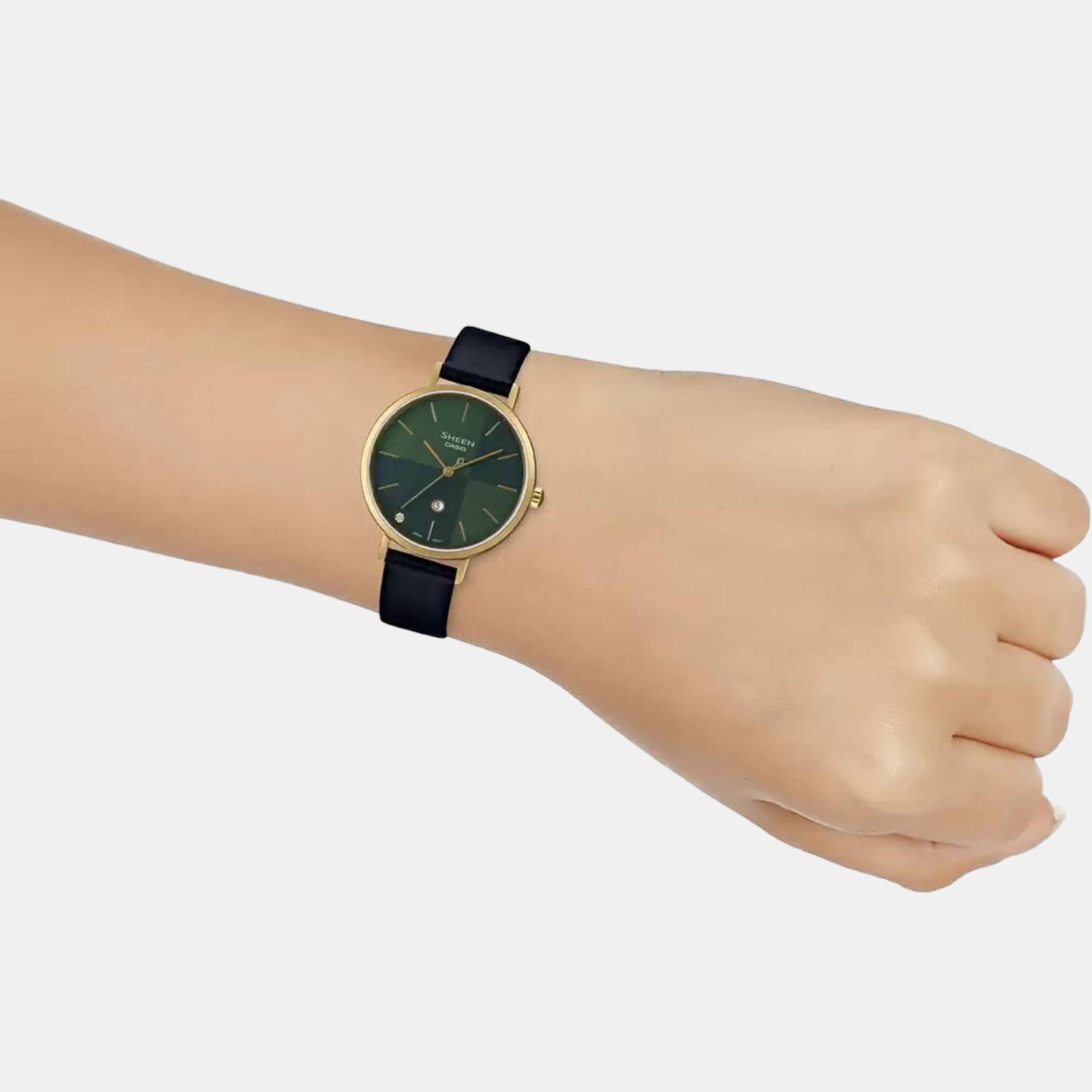 casio-stainless-steel-green-analog-womens-watch-watch-sh257