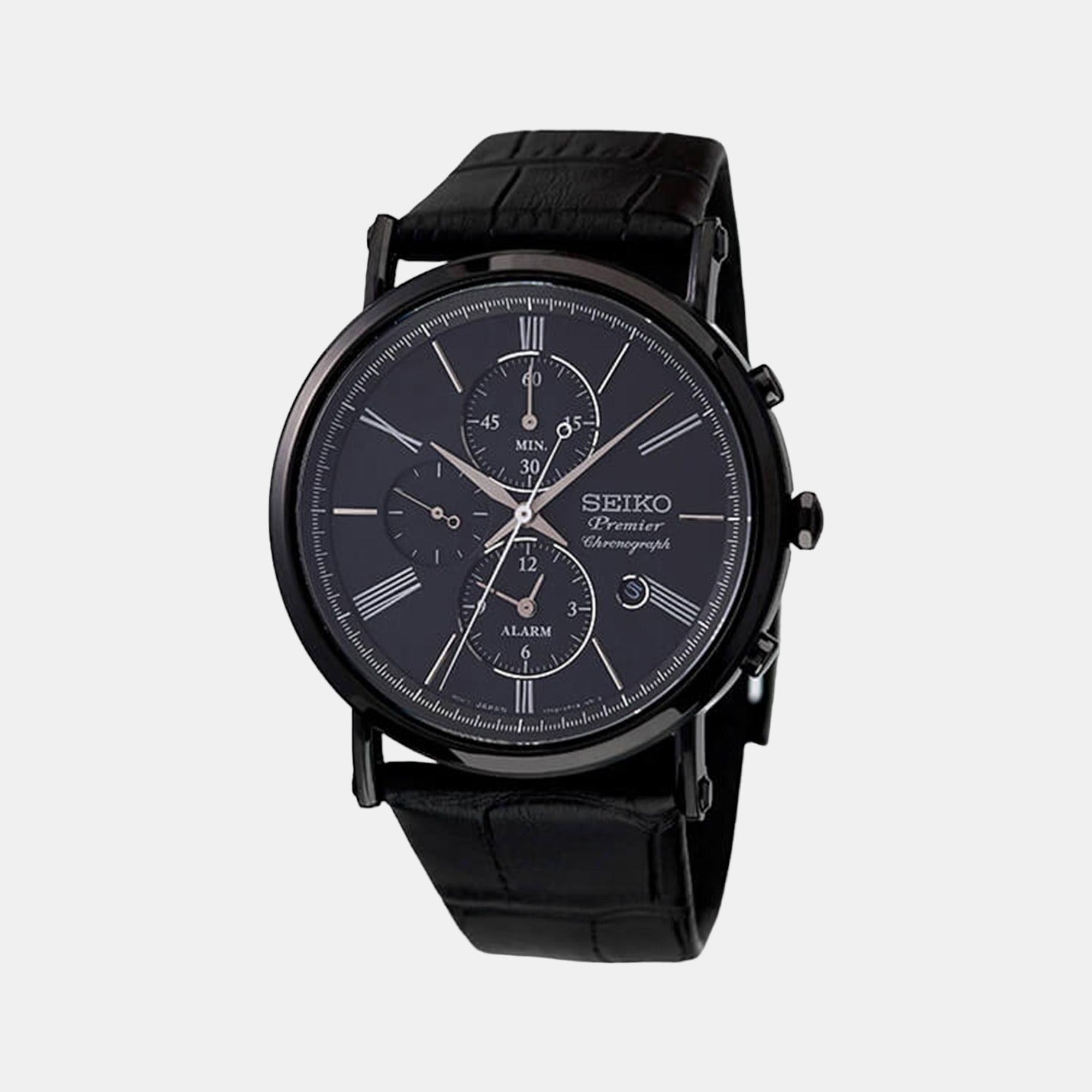 Seiko Round Black Chronograph watch