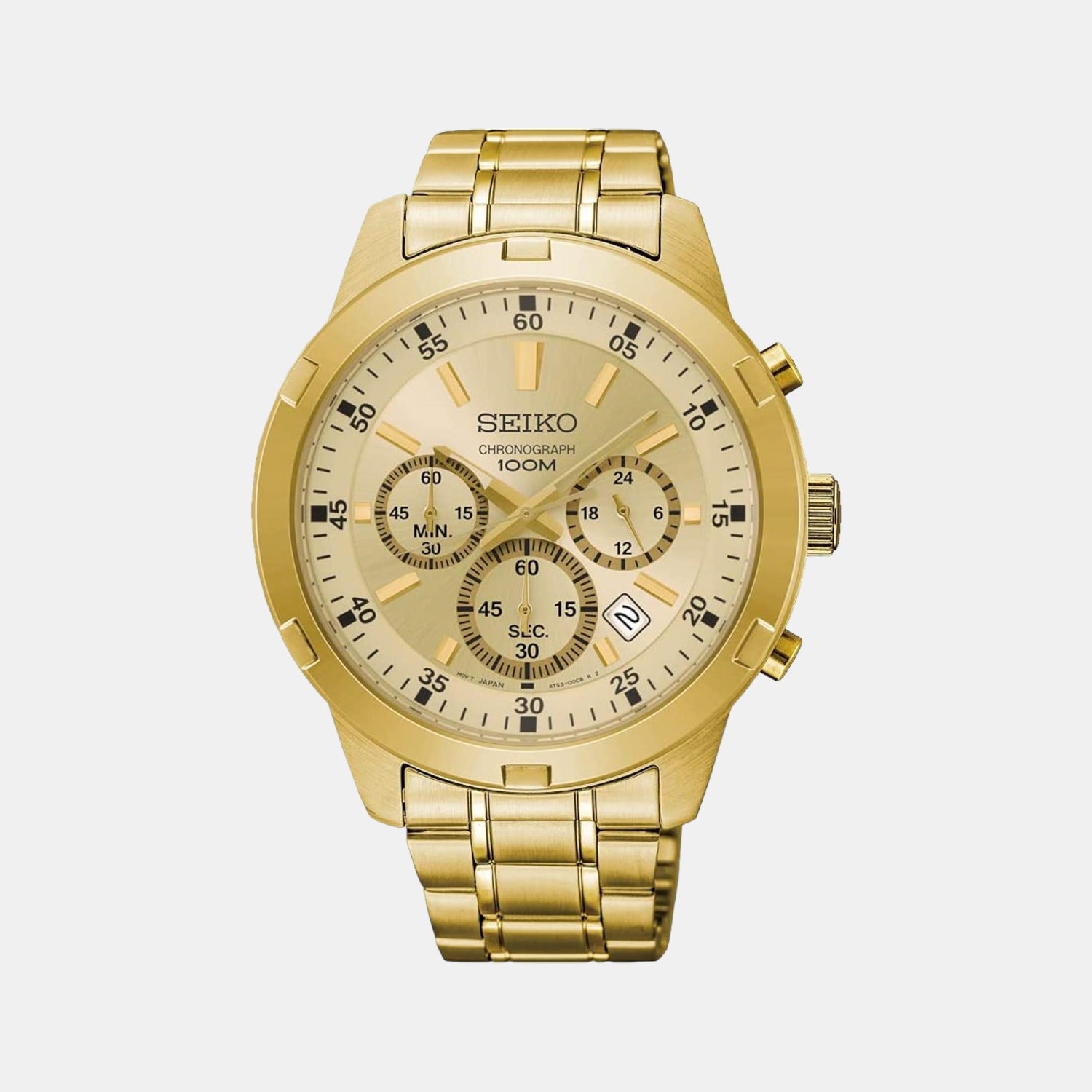 Seiko Round Gold Chronograph watch