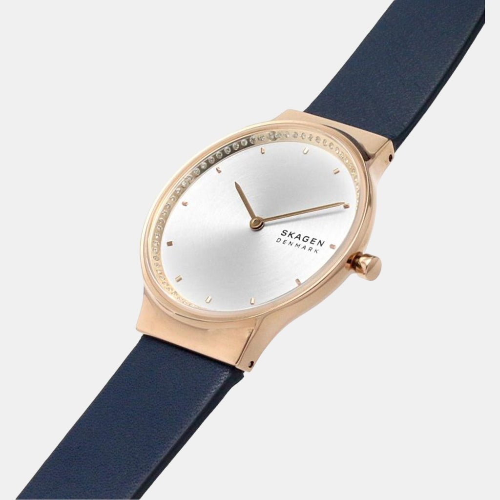 Skagen Leather Silver watch