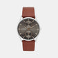 Male Grey Multifunction Analog Leather Watch SKW6086