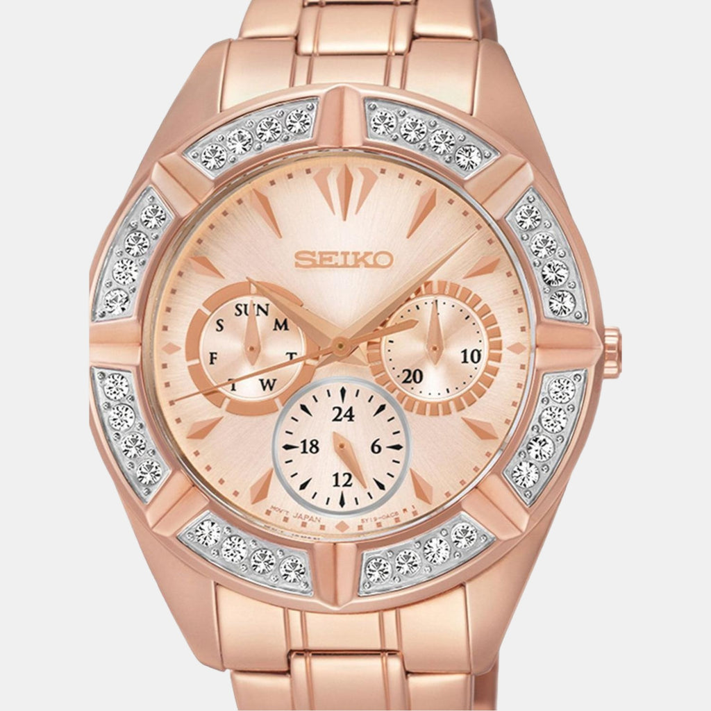 Seiko Women Round Rose Gold watch