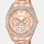 Seiko Women Round Rose Gold watch