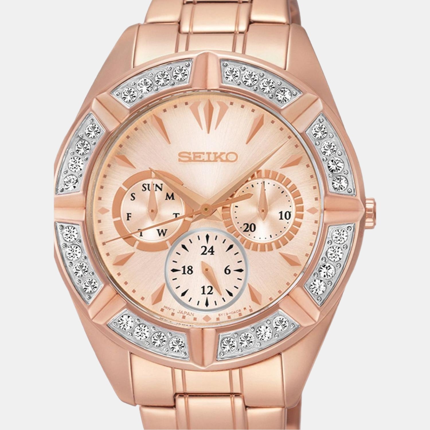 Seiko Women Round Rose Gold watch