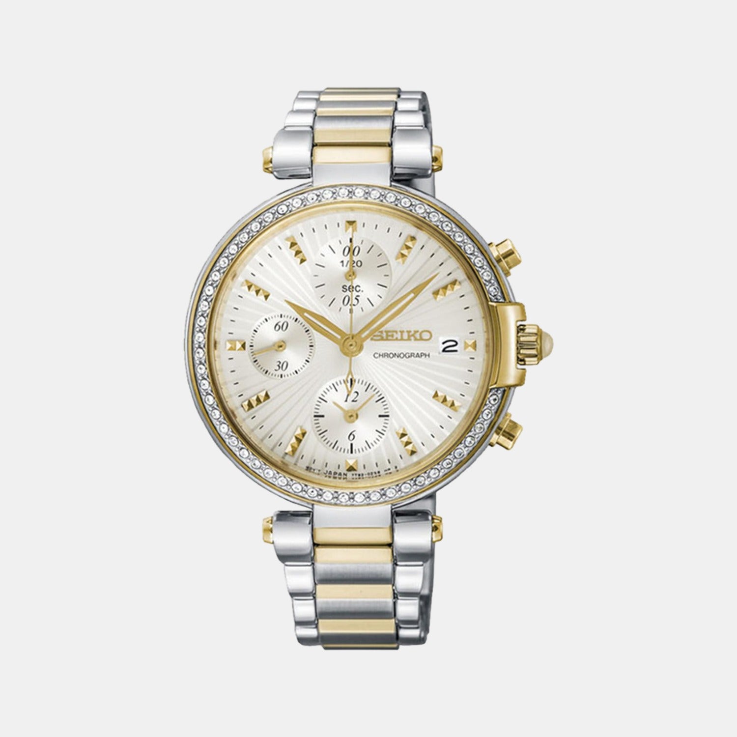 Seiko Round White Chronograph watch
