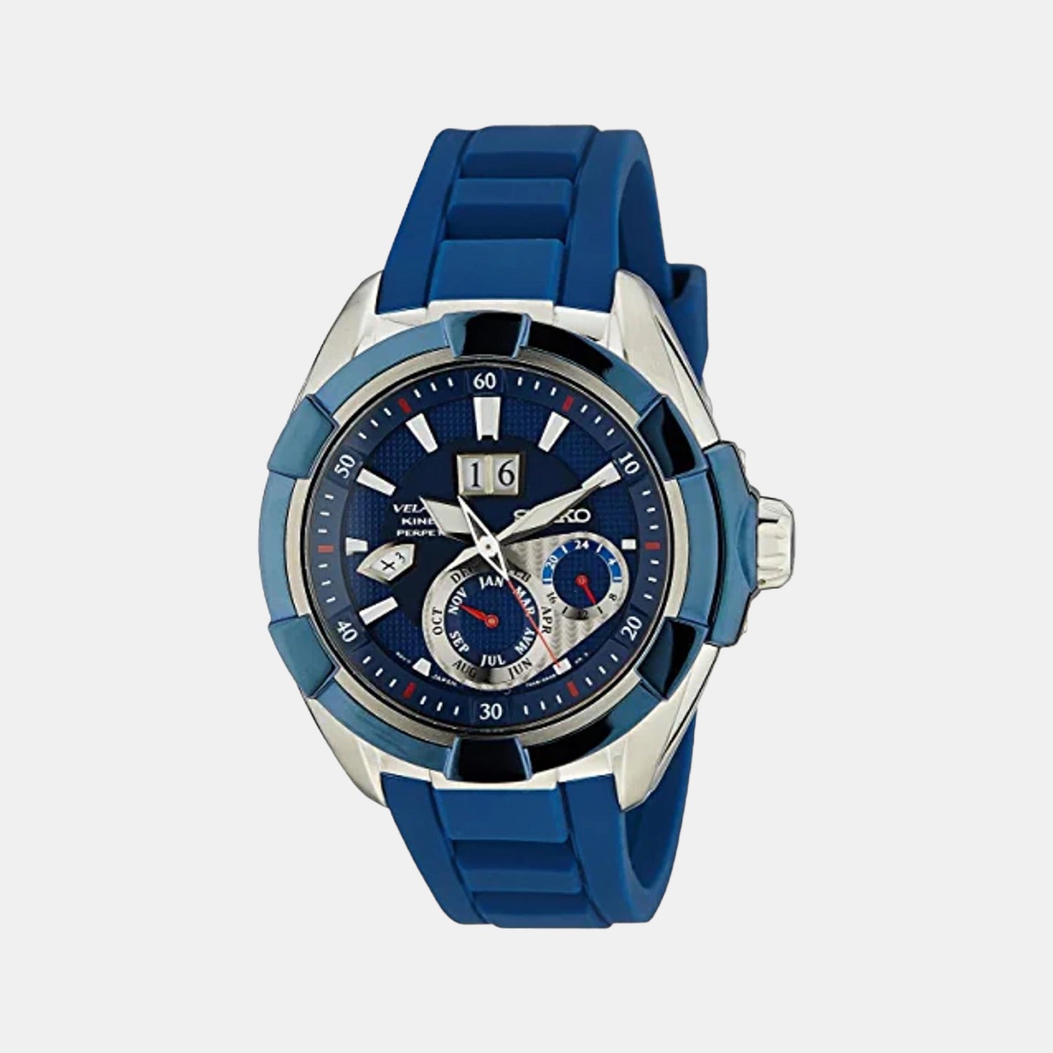 Seiko Round Blue Chronograph watch