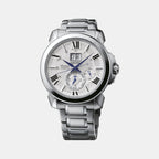 Seiko Round White Chronograph watch