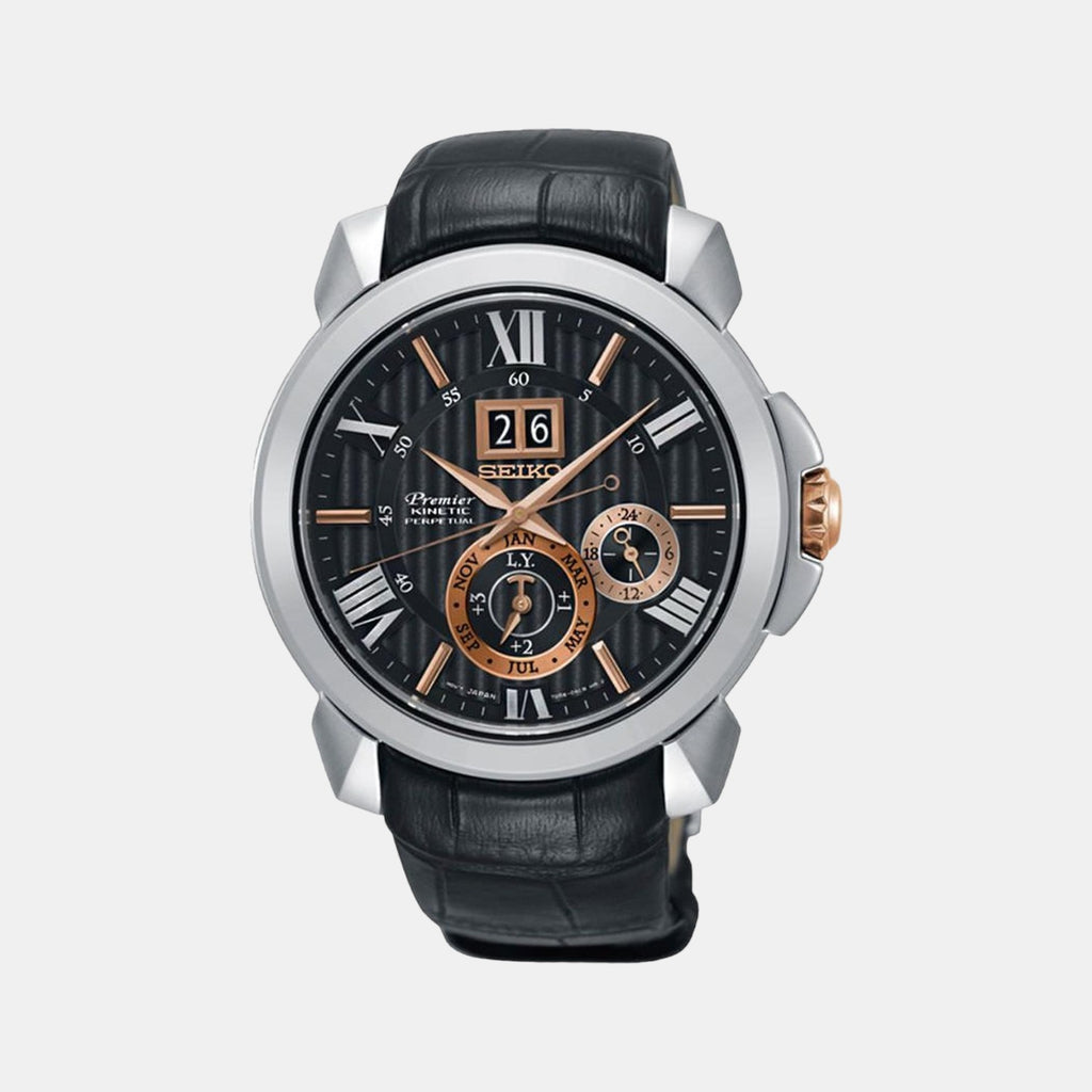 Seiko Round Black Chronograph watch