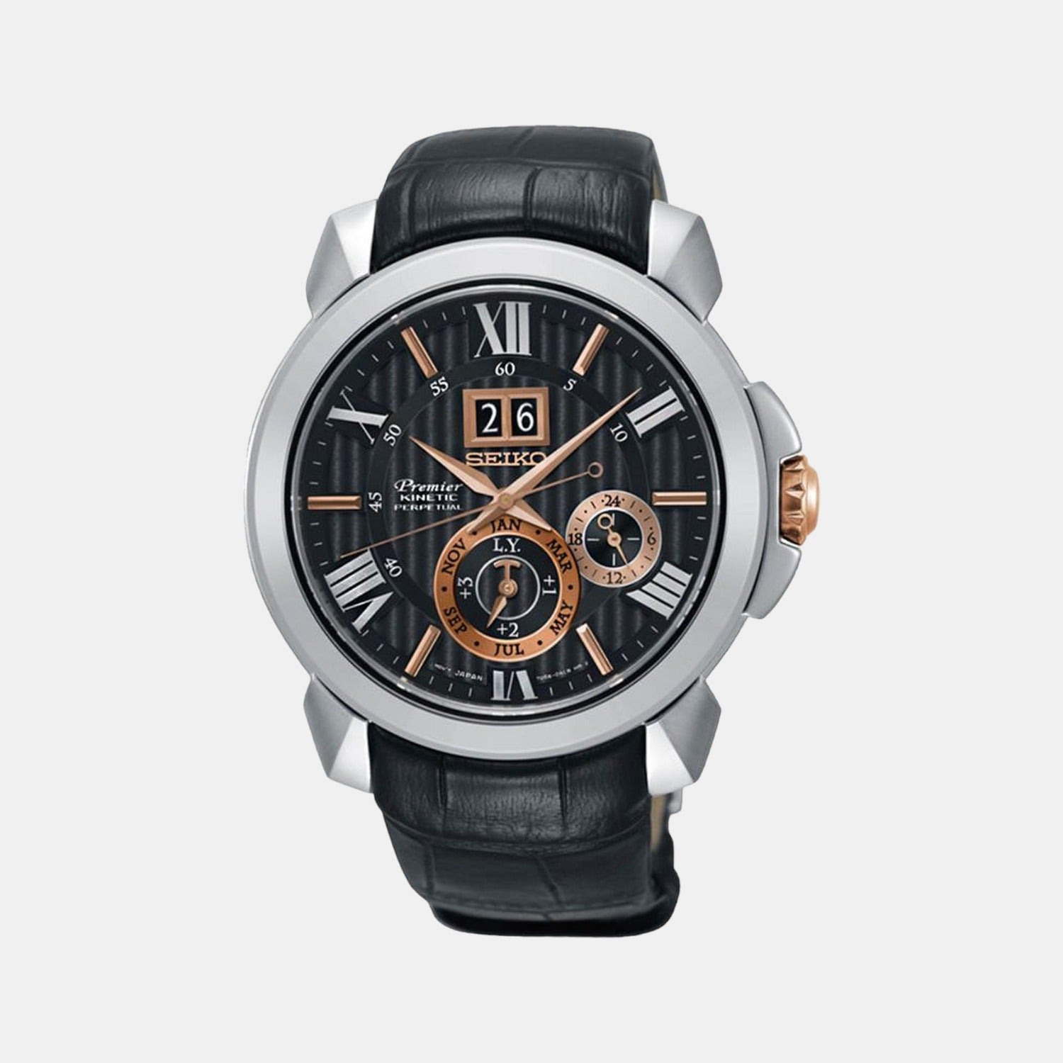 Seiko Round Black Chronograph watch