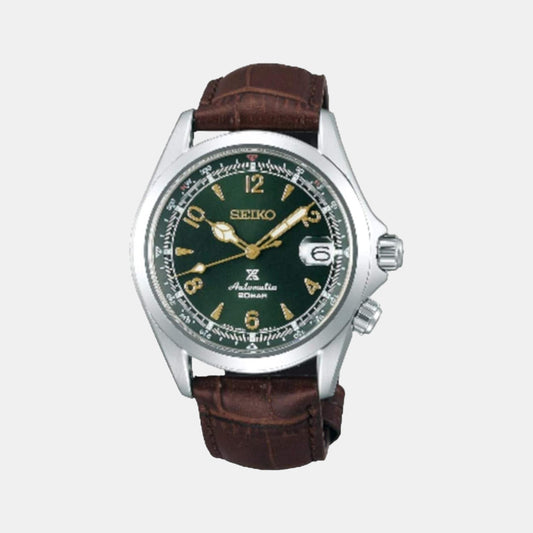 Prospex Male Green Analog Leather Watch SPB121J1