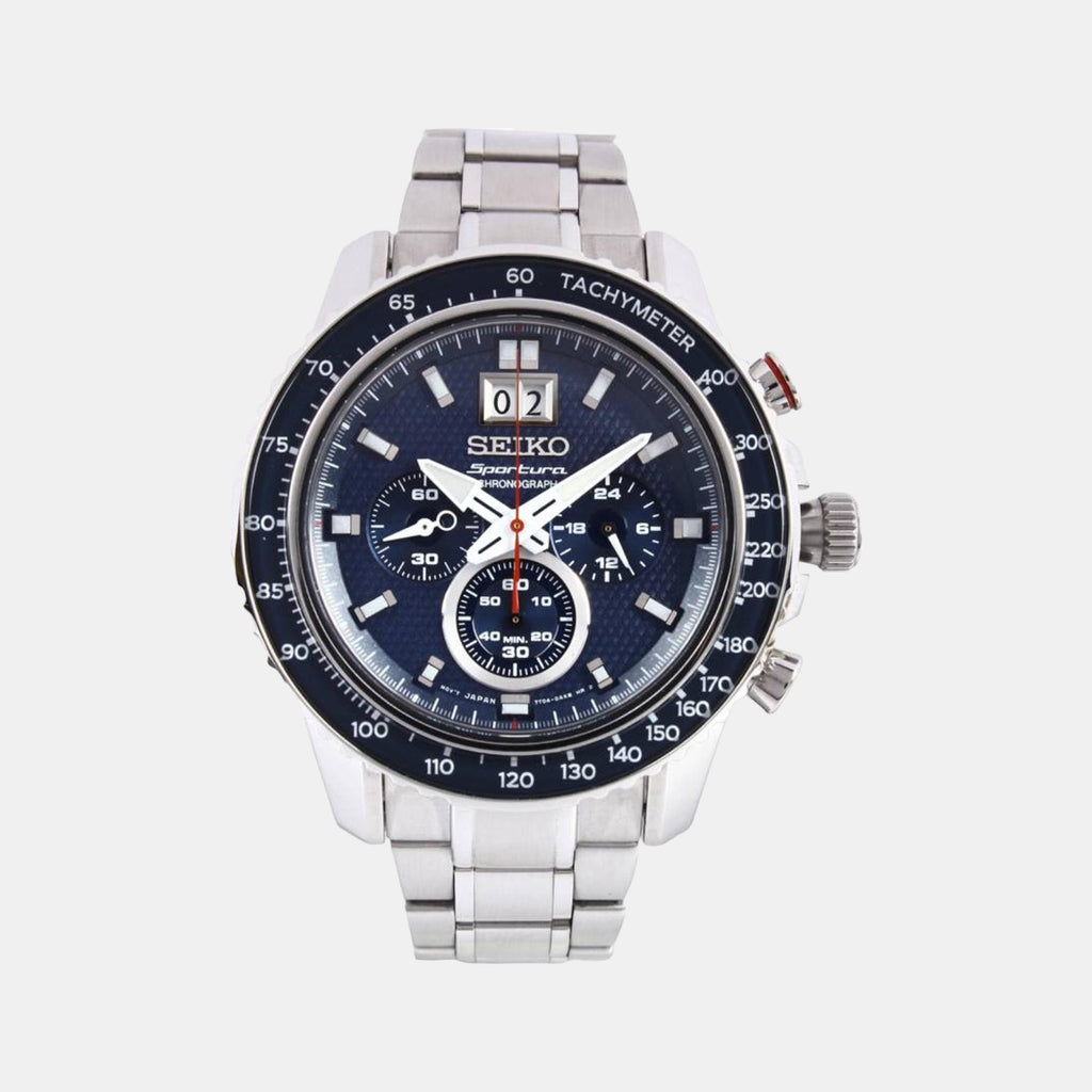 Seiko Round Blue Chronograph watch