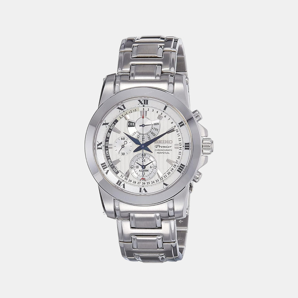 Seiko Round White Chronograph watch