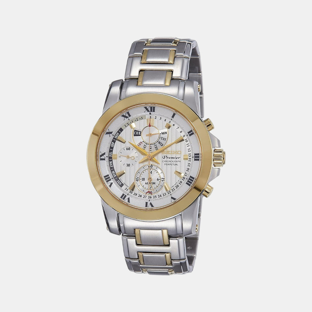 Seiko Round White Chronograph watch