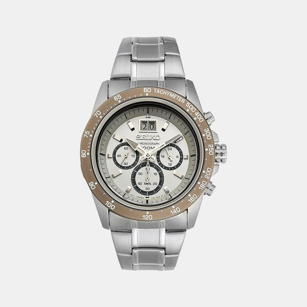 Seiko Round White Chronograph watch