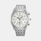 Seiko Round White Chronograph watch