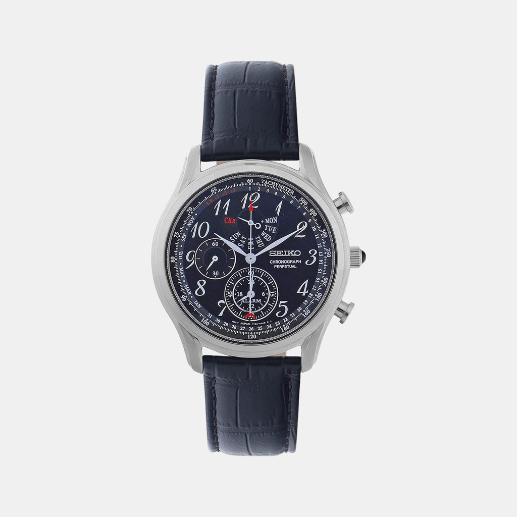 Seiko Round Black Chronograph watch