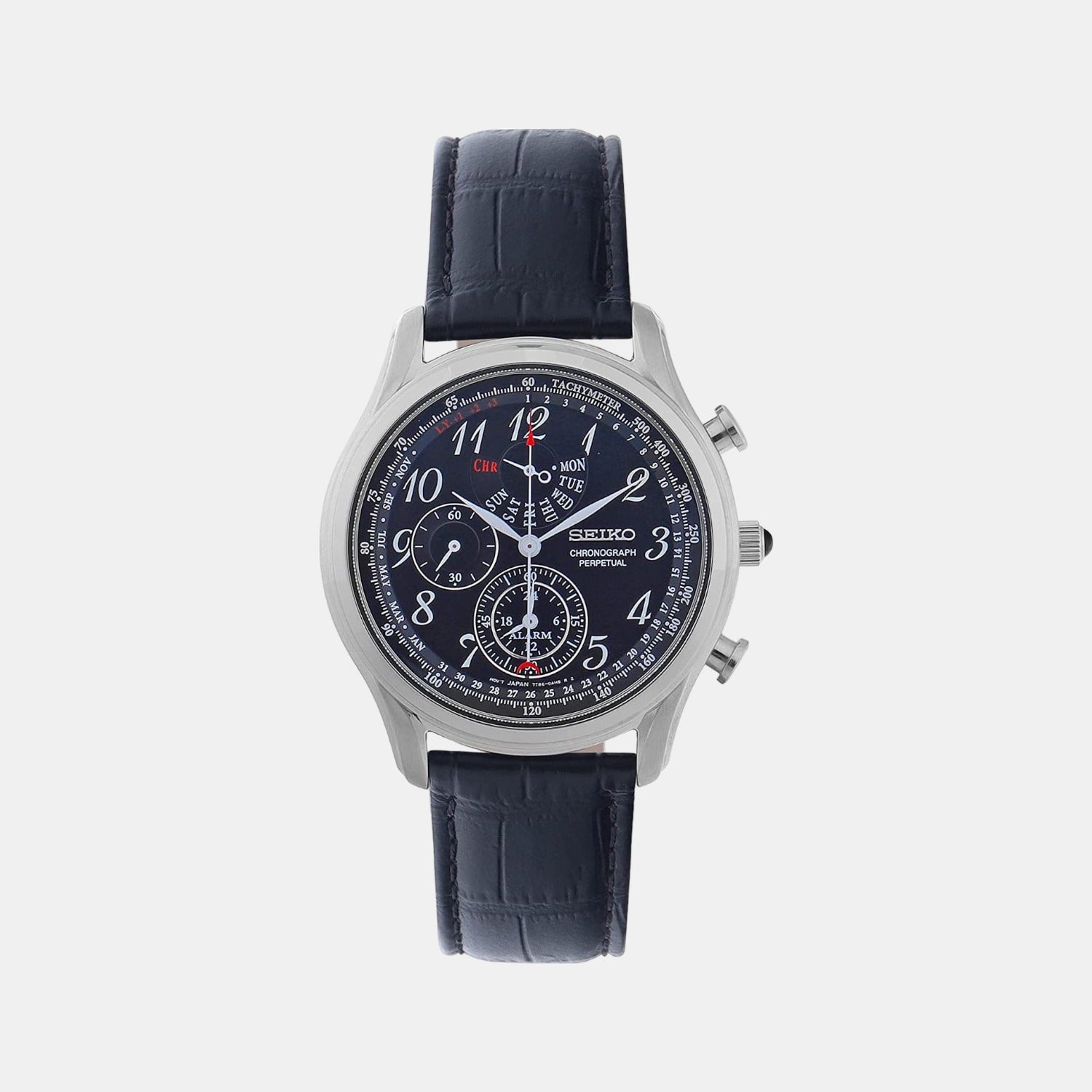 Seiko Round Black Chronograph watch