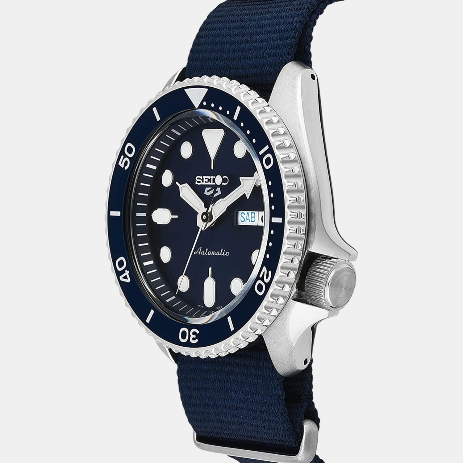 Seiko Male Blue Analog Stainless Steel Watch Seiko Just In Time