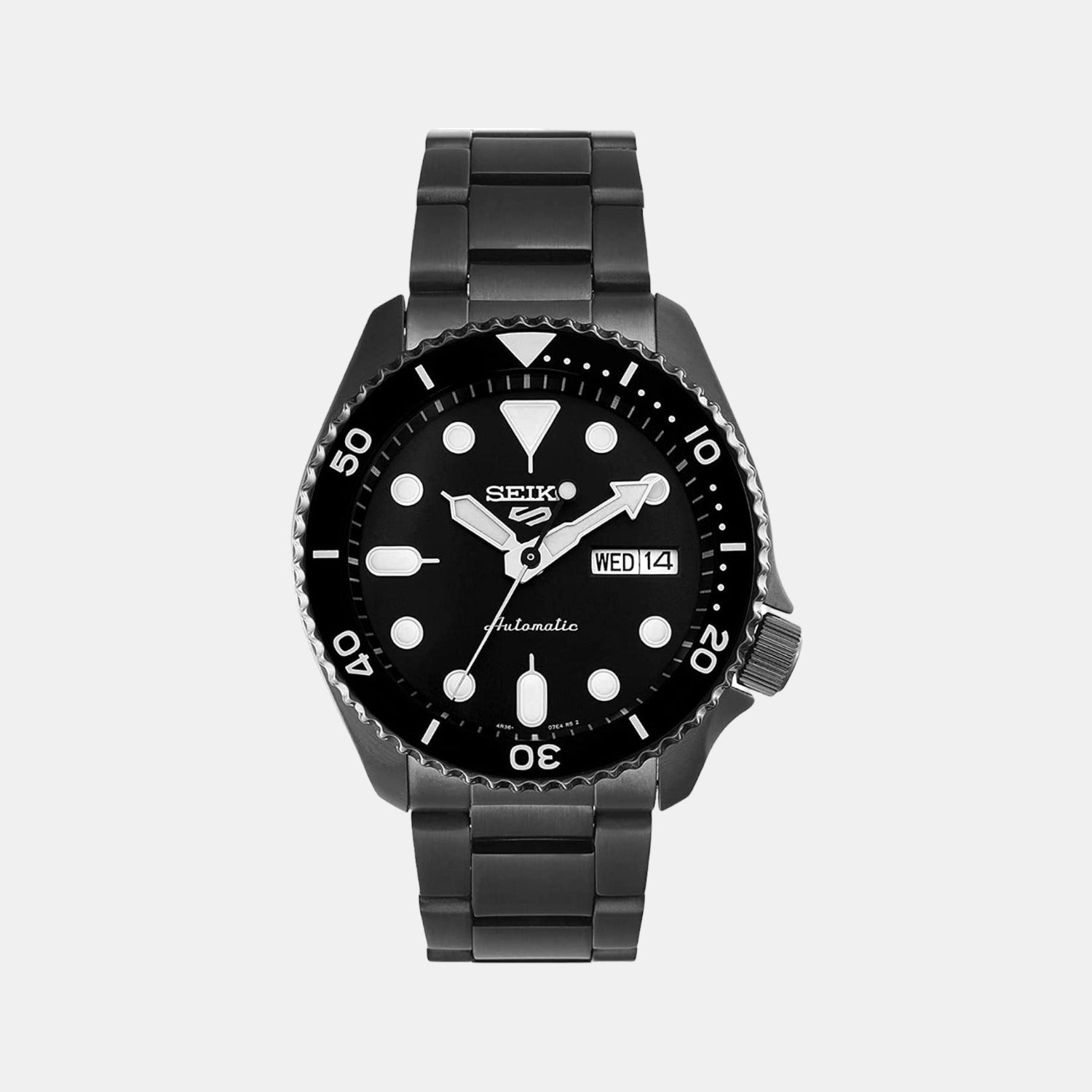 Male Black Analog Stainless Steel Automatic Watch SRPD65K1