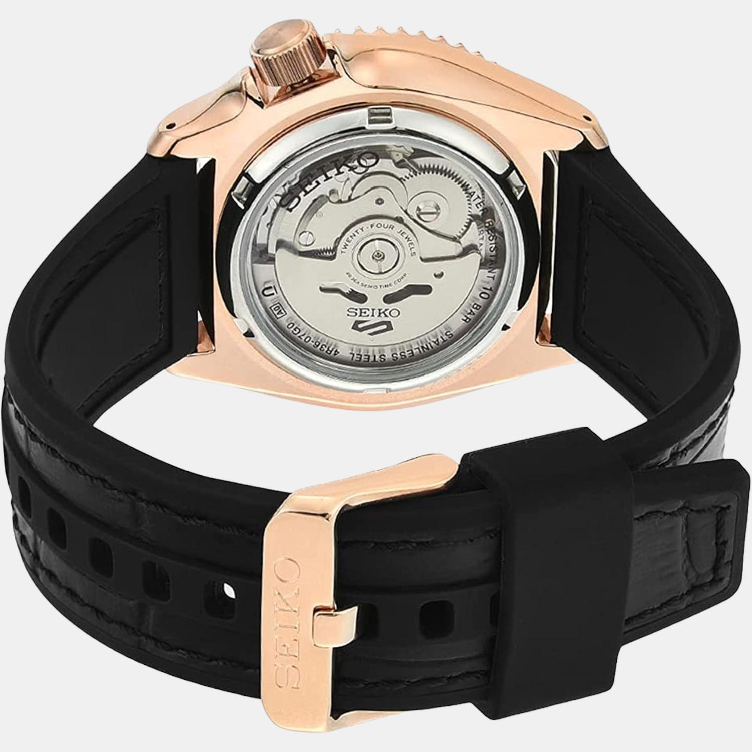 Rose Gold Seiko Gold Black Seiko Automatic Rose Gold On Sale