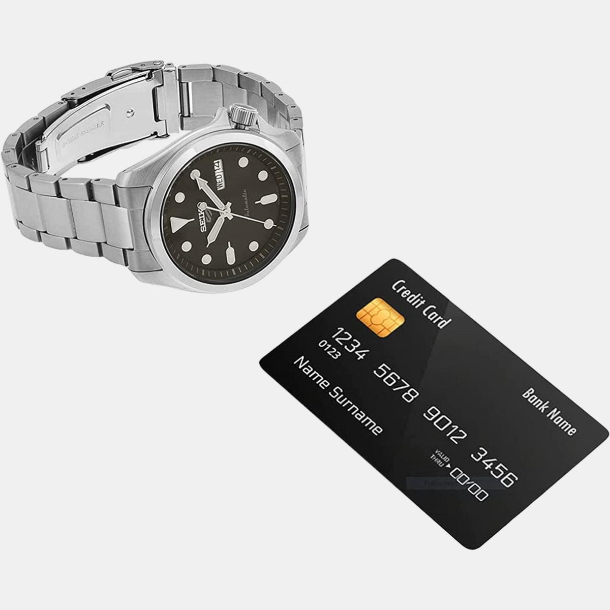 Seiko Stainless Steel Black watch