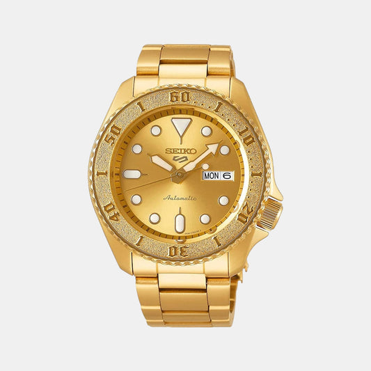 Male Gold Analog Stainless Steel Automatic Watch SRPE74K1